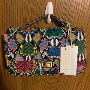 Multicolor Snake Print Women's Purse Bag